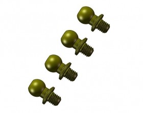 3RACING 3RAC-BS4804RO/TE 7075 Aluminum 4.8mm L=3.2 Roll Bar Ball (4 pcs) - Teflon Coated - 3RAC-BS4804RO/TE