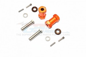 ALUMINIUM WHEEL HEX ADAPTERS 23MM WIDTH (USE FOR 4MM THREAD WHEEL SHAFT & 5MM HOLE WHEEL)  AXIAL RR10 BOMBER - Orange - RR010/235-OR