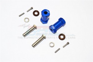 ALUMINIUM WHEEL HEX ADAPTERS 25MM WIDTH (USE FOR 4MM THREAD WHEEL SHAFT & 5MM HOLE WHEEL) AXIAL RR10 BOMBER - Blue - RR010/255-B