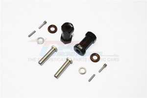 ALUMINIUM WHEEL HEX ADAPTERS 25MM WIDTH (USE FOR 4MM THREAD WHEEL SHAFT & 5MM HOLE WHEEL) AXIAL RR10 BOMBER - RR010/255-BK