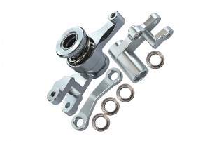 GPM LU4048 ALUMINUM STEERING ASSEMBLY LOSI 1/10 4WD LASERNUT TENACITY ULTRA 4 ROCK TACER LOS03028 - SILVER - LU4048-S