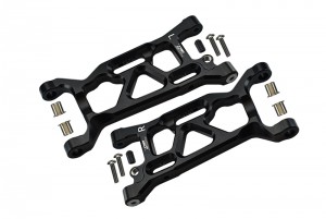 GPM LU4055 ALUMINUM FRONT LOWER ARMS  LOSI 1/10 4WD LASERNUT TENACITY ULTRA 4 ROCK TACER LOS03028 - BLACK - LU4055-BK