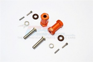 ALUMINIUM WHEEL HEX ADAPTERS 25MM WIDTH (USE FOR 4MM THREAD WHEEL SHAFT & 5MM HOLE WHEEL) AXIAL RR10 BOMBER - Orange - RR010/255-OR