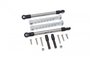 GPM LU4312RS ALUMINUM REAR SWAY BAR & STAINLESS STEEL LINKAGE LOSI 1/10 4WD LASERNUT TENACITY ULTRA 4 ROCK TACER LOS03028 - SILVER - LU4312RS-S