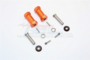ALUMINIUM WHEEL HEX ADAPTERS 27MM WIDTH (USE FOR 4MM THREAD WHEEL SHAFT & 5MM HOLE WHEEL) AXIAL RR10 BOMBER - Orange - RR010/275-OR