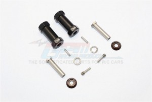 ALUMINIUM WHEEL HEX ADAPTERS 29MM WIDTH (USE FOR 4MM THREAD WHEEL SHAFT & 5MM HOLE WHEEL)  AXIAL RR10 BOMBER - RR010/295-BK