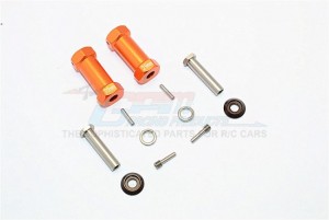 ALUMINIUM WHEEL HEX ADAPTERS 29MM WIDTH (USE FOR 4MM THREAD WHEEL SHAFT & 5MM HOLE WHEEL)  AXIAL RR10 BOMBER - Orange - RR010/295-OR