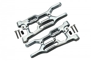 GPM LU4056 ALUMINUM REAR LOWER ARMS LOSI 1/10 4WD LASERNUT TENACITY ULTRA 4 ROCK TACER LOS03028 - SILVER - LU4056-S