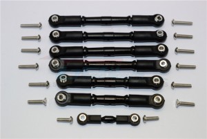 GPM SLA160P ALUMINIUM COMPLETED TURNBUCKLES WITH PLASTIC BALL ENDS TRAXXAS  SLASH 4X4 / TELLURIDE - SLA160P-BK-BEBK