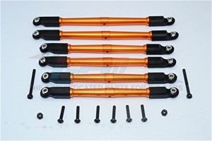 ALUMINIUM FRONT & REAR LINK PARTS  - AXIAL RR10 BOMBER - Orange - RR014FR-OR-BEBK