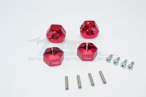 GPM GT010/12X7MM ALUMINUM HEX ADAPTERS 7MM THICK TRAXXAS 1/10 4WD FORD GT4-TEC 2.0 / 4-TEC 3.0 93054-4 - GT010/12X7MM-R