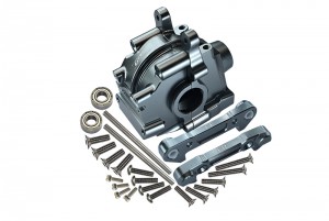 GPM LU4012 ALUMINUM FRONT GEAR BOX W/ LOWER SUSPENSION MOUNT LOSI RC 1/10 4WD LASERNUT TENACITY ULTRA 4 ROCK TACER LOS03028 - GUN SILVER - LU4012-GS