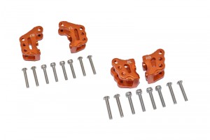 GPM RBX089 ALUMINUM FRONT & REAR AXLE MOUNT SET FOR SUSPENSION LINKS AXIAL RC 1/10 4WD RBX10 RYFT BRUSHLESS ROCK BOUNCER AXI03005 - ORANGE - RBX089-OR