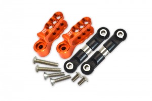 GPM ER216025S ALUMINUM SERVO HORN W/ STAINLESS STEEL STEERING LINK TRAXXAS 1/10 E-REVO VXL 86086 - ORANGE - ER216025S-OR