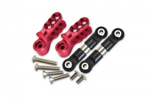GPM ER216025S ALUMINUM SERVO HORN W/ STAINLESS STEEL STEERING LINK TRAXXAS 1/10 E-REVO VXL 86086 - RED - ER216025S-R