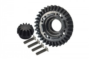 GPM UDR1200S-BK HARDEN STEEL #45 REAR DIFFERENTIAL RING GEAR & PINION GEAR 8579 TRAXXAS 1/7 UNLIMITED DESERT RACER PRO-SCALE 4X4 85076-4 - UDR1200S-BK