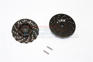 ALUMINIUM FRONT/REAR WHEEL HEX CLAW +3MM WITH BRAKE DISK- AXIAL SCX10 II - Black - SCX2006/DISK-BK