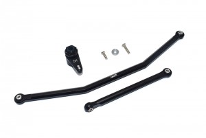 GPM RBX16023T ALUMINUM FRONT STEERING TIE RODS W/ ALUMINUM 7075 23T SERVO HORN W. BUILT-IN SPRING - 2 POSITIONING HOLES AXIAL 1/10 4WD RBX10 RYFT BRUSHLESS ROCK BOUNCER AXI03005 - BLACK - RBX16023T-BK