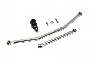 GPM RBX16025T ALUMINUM FRONT STEERING TIE RODS W/ ALUMINUM 7075 25T SERVO HORN W. BUILT-IN SPRING - 2 POSITIONING HOLES AXIAL 1/10 4WD RBX10 RYFT BRUSHLESS ROCK BOUNCER AXI03005 - SILVER - RBX16025T-S