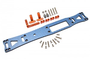 GPM GTA8014B CARBON FIBER BLUE COLOR W/ ALUMINUM SUB CHASSIS TAMIYA 1/10 TA08 PRO CAR - GTA8014B-OR