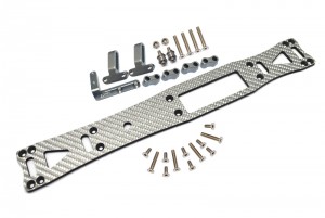 GPM GTA8014S CARBON FIBER SILVER COLOR W/ ALUMINUM SUB CHASSIS TAMIYA 1/10 TA08 PRO CAR - GTA8014S-GS