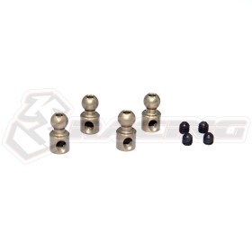 3RACING 3RAC-BS48RO/TE 7075 Aluminum 4.8mm Roll Bar Ball (4pcs) - Teflon Coated  For 1/10 RC ADVANCE 20M 21M M5 S64 FFEVO M4 Car - 3RAC-BS48RO/TE