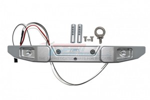 GPM SCX6330R ALUMINUM REAR BUMPER W/ HOOK LED 5mm FOR 1/6 AXIAL RACING SCX6 AXI05000 - SILVER - SCX6330R-S