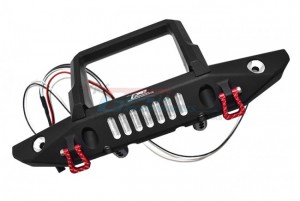GPM SCX6330F ALUMINIUM FRONT BUMPER WITH D-RINGS 1/6 AXIAL RACING SCX-6 CRAWLER AXI05000 - BLACK - SCX6330F-BK