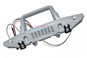 GPM SCX6330F ALUMINIUM FRONT BUMPER WITH D-RINGS 1/6 AXIAL RACING SCX-6 CRAWLER AXI05000 - SILVER - SCX6330F-IY