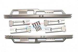 GPM SCX6014 ALUMINUM SIDE STEPS SILVER INLAY VERSION AXI250003 1/6 AXIAL RACING SCX-6 TRUCK AXI05000 - SILVER - SCX6014-S