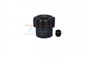 GPM SCX6012TS-BK HIGH CARBON STEEL MOTOR GEAR 12T AXIAL RACING RC 1/6 4WD SCX6 CRAWLER JEEP JLU WRANGLER AXI05000 - SCX6012TS-BK