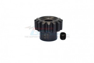 GPM SCX6015TS-BK HIGH CARBON STEEL MOTOR GEAR 15T AXIAL RACING RC 1/6 4WD SCX6 CRAWLER JEEP JLU WRANGLER AXI05000 - SCX6015TS-BK