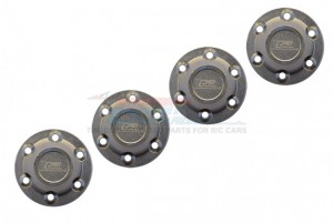 GPM SCX6005 ALUMINUM SILVER INLAY DESIGN WHEEL LOCK AXIAL 1/6 4WD SCX6 JEEP JLU WRANGLER CRAWLER AXI05000 - SILVER - SCX6005-S