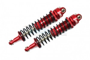GPM SCX6145F/R ALUMINUM FRONT / REAR THICKENED SPRING DAMPERS 145mm AXIAL 1/6 4WD SCX6 JEEP JLU WRANGLER CRAWLER AXI05000 - RED - SCX6145F/R-R-BK