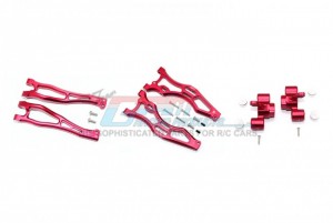 GPM MAK545521 ALUMINUM FRONT UPPER & LOWER ARMS W/ FRONT KNUCKLE ARMS ARRMA 1/8 KRATON 6S / OUTCAST 6S  / NOTORIOUS 6S - RED - MAK545521-R