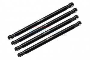 GPM LMT049F/R ALUMINUM FRONT/REAR UPPER & LOWER CHASSIS LINKS PARTS TREE TEAM LOSI 1/8 LMT 4WD SOLID AXLE MONSTER TRUCK LOS04022 - BLACK - LMT049F/R-BK