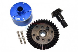 GPM MAG1200S CARBON STEEL RING GEAR 37T & PINION GEAR 13T WITH ALUMINUM DIFF CASE 1/10 GRANITE 4X4 AR102680 / 1/10 KRATON 4X4 ARA102690 / 1/10 VORTEKS  ARA4305V3T2 / 1/10 SENTON ARA4303V3 / 1/8 VENDETTA ARA4319V3 / 1/8 INFRACTION 4X4 ARA4215V3 - BLUE - MAG1200S-B