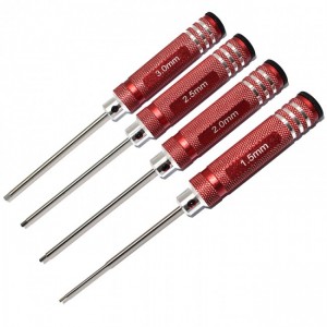 ROADTECH NSD057-OC Red Fox Red HSS 4pcs set Hex 1.5/2.0/2.5/3.0mm Tips - NSD057-OC