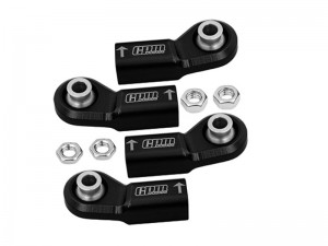GPM SCX6161/BE ALUMINUMBALL ENDS FOR ORIGINAL FRONT STEERING TIE ROD AXIAL RC 1/6 4WD SCX6 JEEP JLU WRANGLER AXI05000 - BLACK - SCX6161/BE-BK