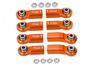 GPM SCX6160R/BE ALUMINUM BALL ENDS FOR ORIGINAL REAR LINK BAR AXIAL RC 1/6 4WD SCX6 JEEP JLU WRANGLER AXI05000 - ORANGE - SCX6160R/BE-OR