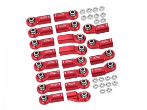 GPM SCX6162/BE  COMPLETED BALL ENDS FOR ORIGINAL FULL SET LINK BAR AXIAL RC 1/6 4WD SCX6 JEEP JLU WRANGLER AXI05000 - RED - SCX6162/BE-R