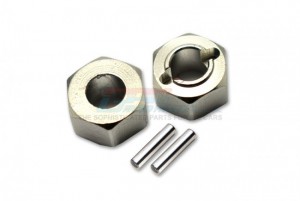 GPM LM010R ALUMINUM REAR WHEEL HEX ADAPTERS 5mm TEAM LOSI  1/18 2WD MINI-T 2.0 STADIUM TRUCK LOS01015 - SILVER - LM010R-S