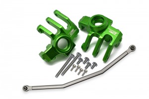 GPM RBX021N ALUMINUM FRONT KNUCKLE ARM WITH STEERING ROD AXIAL 1/10 4WD RBX10 RYFT BRUSHLESS ROCK BOUNCER TRUCK AXI03005 - RBX021N-G