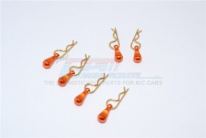 GPM BCM003XS BODY CLIPS W/ ALUMINIUM MOUNT For 1/12 1/16 1/18 RC Car - BCM003XS-OR