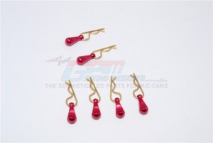 GPM BCM003XS BODY CLIPS W/ ALUMINIUM MOUNT For 1/12 1/16 1/18 RC Car - RED - BCM003XS-R