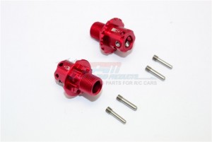 GPM SKE010/+13MM ALUMINUM 13MM HEX ADAPTERS TEAM CORALLY 1/10 SKETER XL4S MONSTER - RED - SKE010/+13MM-R