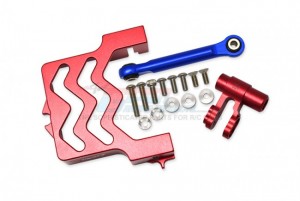 GPM TXM024N ALUMINUM SERVO MOUNT W/ ALUMINUM TIE ROD - 25T ALUMINUM SERVO HORN 1/5 TRAXXAS 4WD X-MAXX 6S 8S MONSTER - RED - TXM024N-R