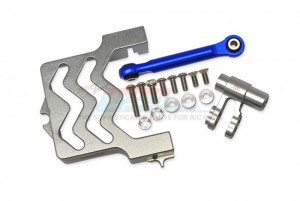 GPM TXM024N ALUMINUM SERVO MOUNT W/ ALUMINUM TIE ROD - 25T ALUMINUM SERVO HORN 1/5 TRAXXAS 4WD X-MAXX 6S 8S MONSTER - SILVER - TXM024N-S