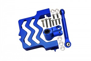 GPM TXMS024N ALUMINUM SERVO MOUNT W/ ALUMINUM TIE ROD - 25T ALUMINUM SERVO HORN TRAXXAS RC 1/10 4WD MAXX MONSTER TRUCK 89076 - BLUE - TXMS024N-B