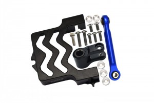 GPM TXMS024N ALUMINUM SERVO MOUNT W/ ALUMINUM TIE ROD - 25T ALUMINUM SERVO HORN TRAXXAS RC 1/10 4WD MAXX MONSTER TRUCK 89076 - BLACK - TXMS024N-BK